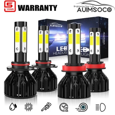 H11 9005 LED Headlight 4-SIDED Bulbs For Ford Ranger Cab Pickup 4-Door 2019-2022 - Image 1 of 4