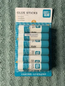 12 palos de pegamento de bolígrafo + engranaje.  Cada uno pesa 0,21 oz.  Nuevo en caja.  Lavable. - Imagen 1 de 4