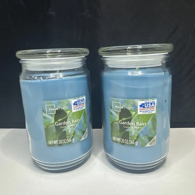 Tarro de mecha única Garden Rain Mainstays 20 oz lote de 2 Foto 1 de 4