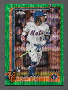 Tarjeta refractora 2025 Topps cromada de béisbol #56 Luisangel Acuna RC GREEN WAVE/99 - Imagen 1 de 2