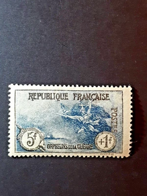 FRANCE - N° 232 noir et bleu neuf*  Au profit des Orphelins de Guerre -5F + 1f - Photo 1/2
