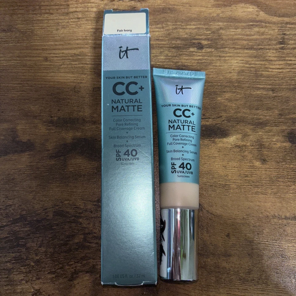 IT COSMETICS ~ CC+ NATURAL MATTE FULL COVERAGE CREAM ~ FAIR IVORY ~ 1.08 OZ - Image 1 of 1