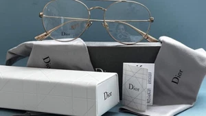 Gafas Christian Dior STELLAIRE05 RHL Aviator marco dorado $520 nuevas en caja #25 - Imagen 1 de 9