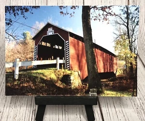 Parr's Mill Covered Bridge Columbia County Pennsylvania Postcard - Picture 1 of 4