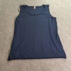 Jones New York Sleeveless Blouse Women's Blue Plus Size Top 2x 