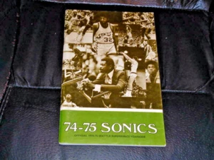 1974 1975 SEATTLE SUPERSONICS SONICS NBA BASKETBALL MEDIA GUIDE EX-MINT - Bild 1 von 2