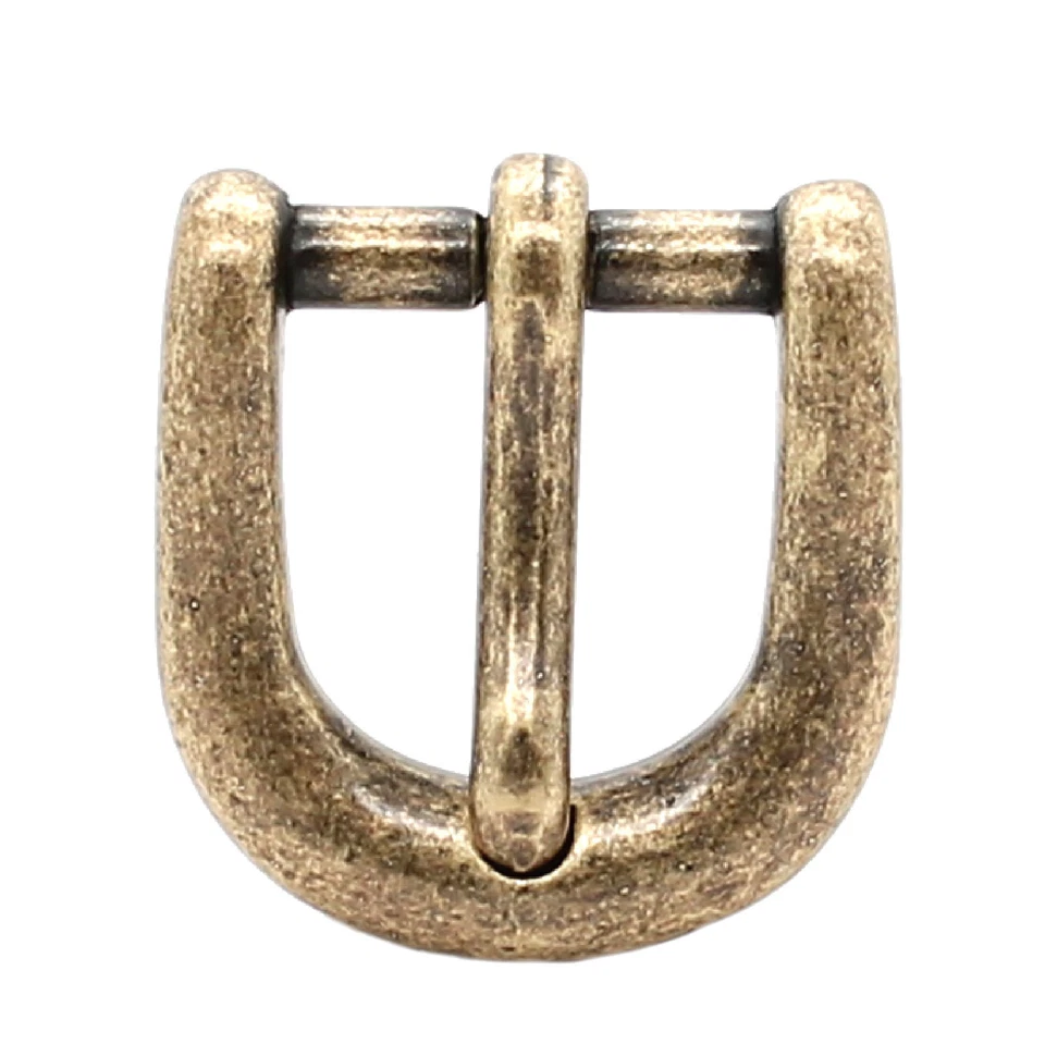 Barra de talón de latón antiguo con hebilla de correa de metal D de 3/4" (1,9 cm) 1813-09 Foto 1 de 1