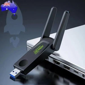 1300Mbps USB 3.0 WiFi Dongle Driver Free Wireless WiFi Receiver for Win 10/11 - Picture 1 of 12