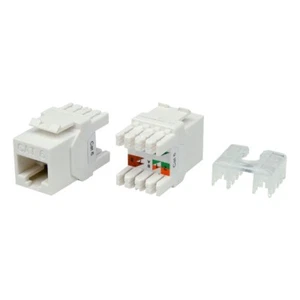 50 x CAT6a RJ45 Keystone Jack Socket Wall Patch Panel Modular surface Mount WHT - Picture 1 of 5