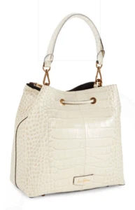 Circus SAM EDELMAN Eden Bucket Bag Shoulder-Bag Croc-Embossed Leather Large NWT - Picture 1 of 4