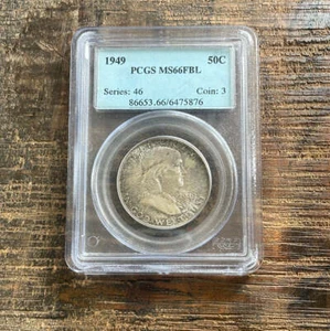 1949 50c Franklin Half Dollar PCGS MS66 FBL - Picture 1 of 2