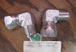 Crown Forklift 90° Hydraulic Fittings (2) Clark lot 11K-6 - Picture 1 of 3