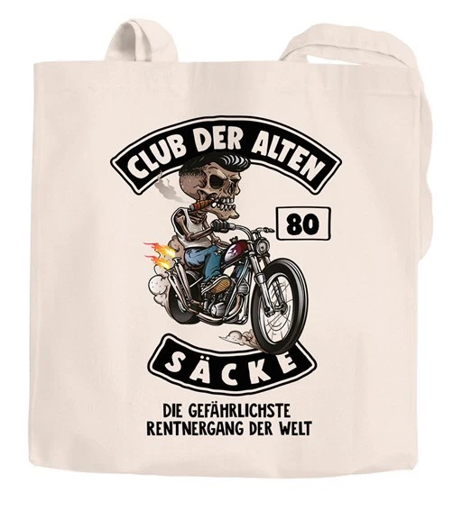 Baumwolltasche Sack Jutebeutel Geschenk-Tüte Club der alten Säcke für Ältere - Bild 1 von 1