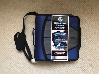 Nueva carpeta CASE IT Blue Mighty con lengüeta con 5 sub. Lima, tapa y correa para el hombro de 3" Foto 1 de 2