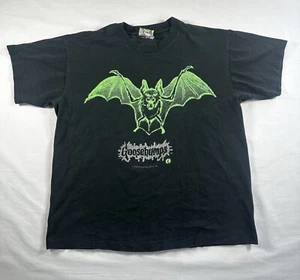 1996 Goosebumps Neon Green Bat Horror RL Stein Nickelodeon Vintage Size 18 Black - Picture 1 of 6