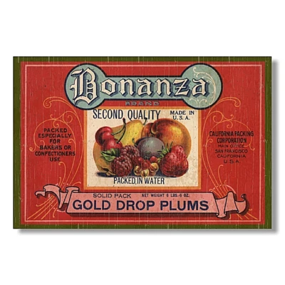 Vintage Fruit Sign- California Plum Sign - Image 1 of 4