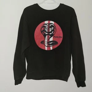 Delta Fleece Cobra Kai Karate Kid Sweatshirt Size Medium Black Red - Picture 1 of 7