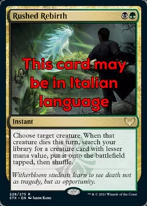 MTG RUSHED REBIRTH EXC - EILIGE WIEDERGEBURT - STX - MAGIC - Bild 1 von 1