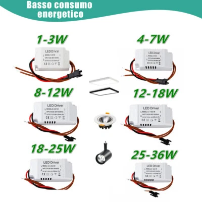 LED Driver 300mA Adattatore 12V24V Trasformatore Alimentatore 3W 12W 18W 25W 36W - Image 1 of 4