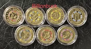 Australian $2 coin collection Possums Magic Mr Squiggle aUNC 7 Coins Capsule - Foto 1 di 2