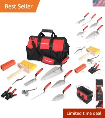 12PC Masonry Hand Tool Set Organized in Tool Bag - Philadelphia/Pointing/Marg... - Image 1 of 4