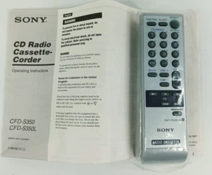 GENUINO SONY STEREO CD RMT-CS350AD CONTROL REMOTO Y MANUAL PARA CFD-350 NUEVO - Imagen 1 de 10