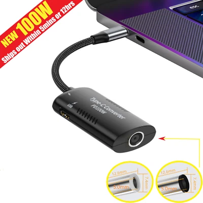 7450 100W Laptop Charger To USB Type C PD Power Adapter Charging Cable converter - Image 1 of 4