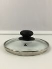 Glass Lid Only Black Handle Vent 6 1/8" Inner Lip 6 3/8" Outer 