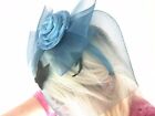 Blue Turquoise Feather Fascinator Wedding Party Prom Hat Race Ascot Head Band