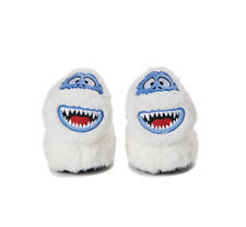 Rudolph The Red Nosed Reindeer Bumble Infant Size 2 White Plush Slippers