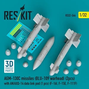 1:32 AGM-130C missiles (BLU-109 warhead) 2pcs with AN/AXQ-14 data link pod 1pcs - Picture 1 of 3