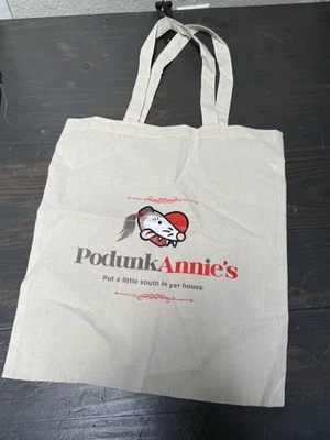 Podunk Annie's Small Canvas Tote Market Bag Grocery Beach Bag 14X16.5 NWOT - Image 1 of 4
