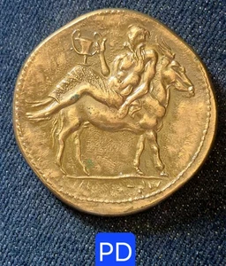 Belle Médaille Bronze 42 mm - Reproduction du Tétradrachme de Mendé Par MDP 1978 - Picture 1 of 9