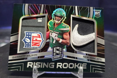 2022 Spectra Rising Rookie Garrett Wilson Hyper Prizm Jock Tag Swoosh* READ🔥 - Image 1 of 4