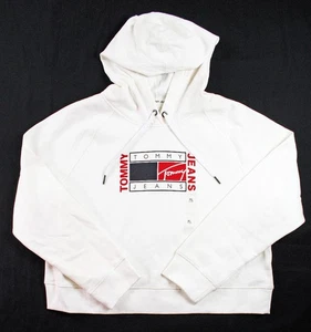 Tommy Jeans Hilfiger Womens Hoodie Sweatshirt XL Long Sleeve Pullover White $69 - Picture 1 of 7
