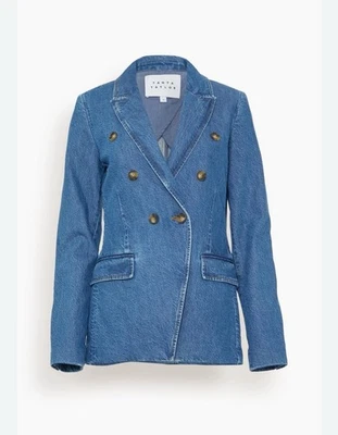 Chaqueta Blazer Tanya Taylor Michelle Denim a Medida Talla 4 Nueva Sin Etiquetas Atemporal Moderna  Foto 1 de 4
