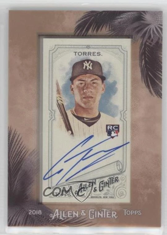 2018 Topps Allen & Ginter Mini Framed Auto Gleyber Torres #MA-GT Rookie Auto RC - Image 1 of 2
