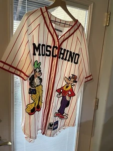 Used Moschino H&M HM Baseball Dress Shirt Goofy Disney Size M Medium - Picture 1 of 22