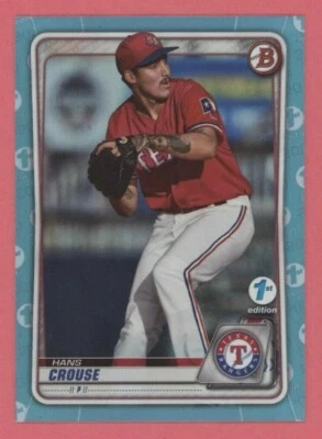 Hans Crouse 2020 Bowman Draft 1st Edition SKY BLUE PARALLEL Rookie #BD-6 RANGERS - Image 1 of 2