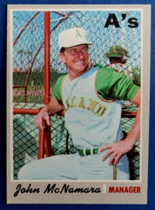 Tarjeta de béisbol 1970 Topps #706 John McNamara Oakland Athletics novato MGR EXCELENTE/VG - Imagen 1 de 2