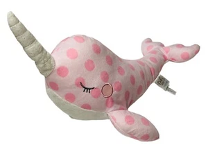 Baby Ganz Pink Polka Dot Nova Narwhal Whale Gold Glitter Nursery Decor Sea Ocean - Picture 1 of 9
