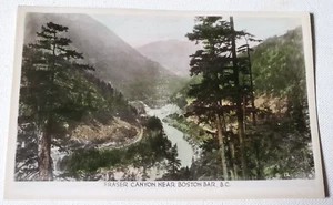 Vintage Photo Postcard FRASER CANYON near BOSTON BAR British Columbia Railway - Foto 1 di 3