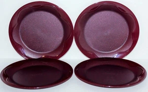 Platos de postre redondos Tupperware Open House 8" Starlight Sparkle rojo oscuro nuevos - Imagen 1 de 1