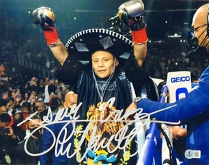 ISAAC PITBULL CRUZ SIGNED AUTO'D 11X14 PHOTO BAS COA BOXING WBA CHAMP VS ROLLY B - Picture 1 of 1
