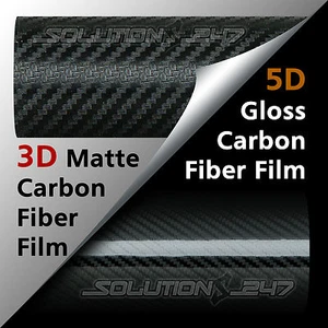 Película adhesiva de vinilo 3D OR 5D premium mate o de brillo completo negra fibra de carbono - Imagen 1 de 11