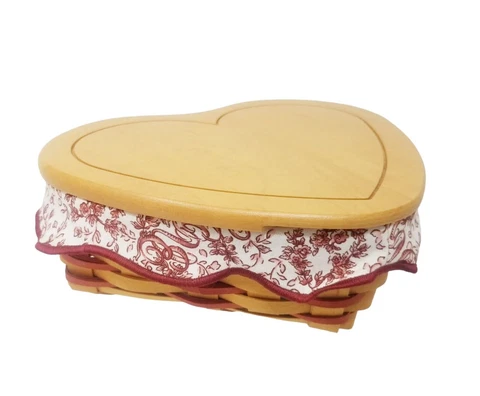 Longaberger 1999 Love Letters Sweetheart Basket Combo Lid Liner Protector Cover