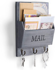 Mail Organizer with Key Holder for Wall Decorative Mail Sorter Wall Mounted Gift