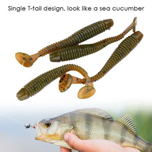 50pcs T-Tail Fishing Lures Baits 5cm 38g Soft Plastic Worm Artificial Tackles - Picture 1 of 12