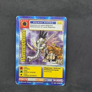 Carte Digimon mammothmon Jd-46 niveau ultime 1er Edition Bandai 1999 - Imagen 1 de 3