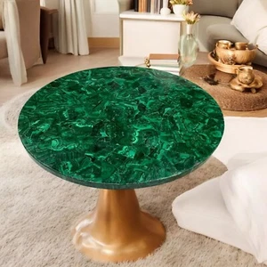 Random Green Malachite Sofa Coffee Table Top Handmade for Café and Home Décor - Picture 1 of 9